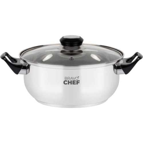 Каструля Bravo Chef, 24см, 4.5л, бакелітові ручки, з кришкою (BC-2002-24)