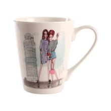 Чашка Limited Edition Rendezvous D, 300мл, порцеляна, біла з малюнком (B02-T3978D)