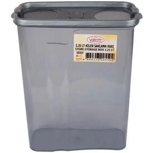 Контейнер пластиковий Violet House, для сипучих продуктів, 3.25л (0550 Transparent Black)