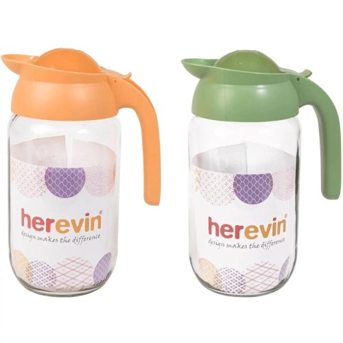 Глечик Herevin, з дозатором та тримачем, 1.5л, скло/пластик (111265-150)