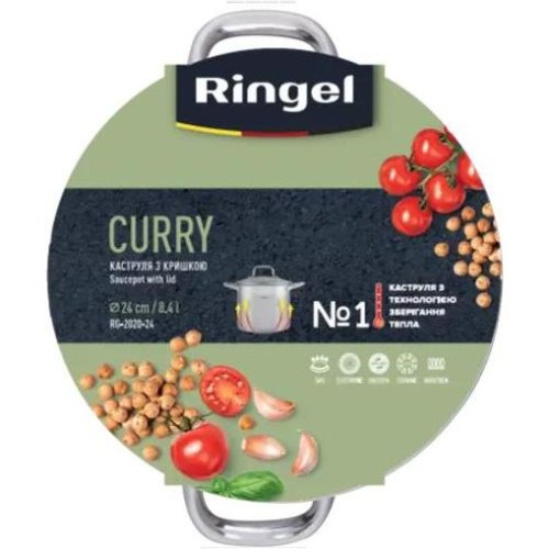Каструля Ringel Curry, 24см, 8.4л, нержавіюча сталь, з кришкою (RG-2020-24*)