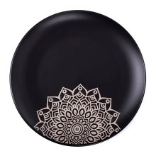 Тарілка десертна Limited Edition Kora, 20.5см, кераміка, кругла, чорна (JH2068-1)