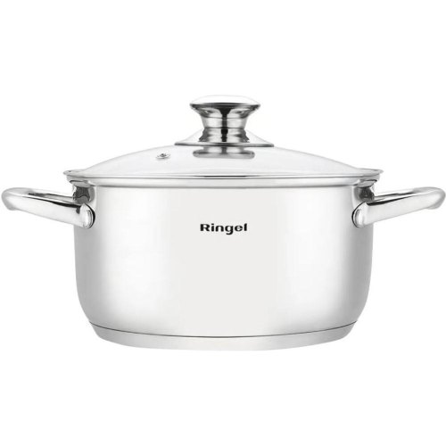 Каструля Ringel Grey line, 20см, 3.2л, з кришкою, нержавіюча сталь (RG-2022-20)