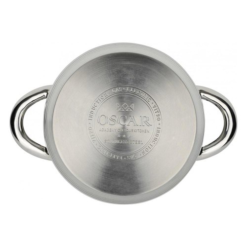 Каструля OSCAR Chef, 22см, 4.6л, нержавіюча сталь, кришка з жаростійкого скла (OSR-2000-22/n)