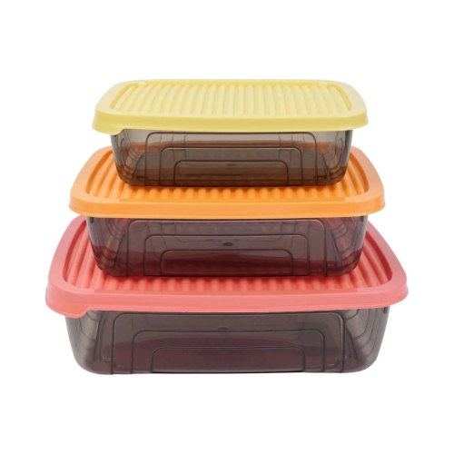 Набір контейнерів Herevin Rectangular Storage Bowl Set-2024 Colours, 3шт, 0.35/0.6/1.05л, пластик (163330-150)
