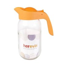 Глечик Herevin, 1л, з дозатором та тримачем, скло, пластикова кришка (111271-150)