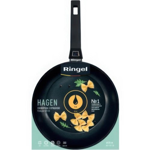Сковорода Ringel Hagen, 26см, з кришкою, алюміній (RG-1151-26)