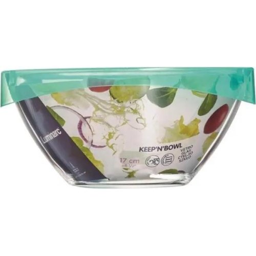 Салатник Luminarc Keep'N'Box, 17см, 1.1л, ударостійке скло, пластикова кришка (P3672)