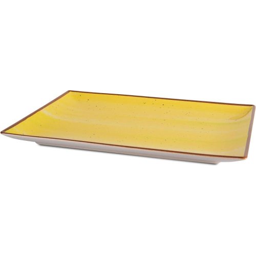 Блюдо Ipec Terra, 34х23см, кам'яна кераміка, прямокутне, жовте (30906353)