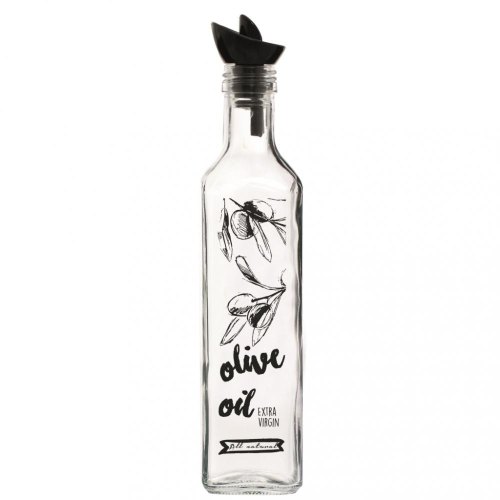 Пляшка для олії Herevin Oil&Vinegar Bottle-Black-Olive, 0.5л, з кришкою, скло/пластик (151135-075)