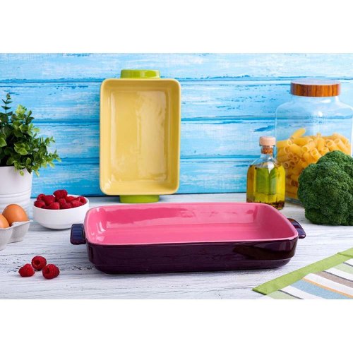 Форма для запікання Limited Edition Fantasia, жаростійка кераміка, прямокутна, фіолетово-рожева (HJ901)