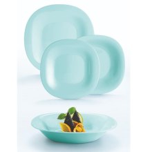 Сервіз Luminarc Carine Light Turquoise, 18 предметів, на 6 осіб, опалове скло (P7628)