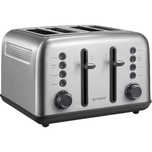 Тостер BUYDEEM DT640E, 1500-1800Вт, 7 режимів обсмажування, 4 відділення, нержавіюча сталь, автовідключення, Stainless Stell (DT640E-SS/EU)