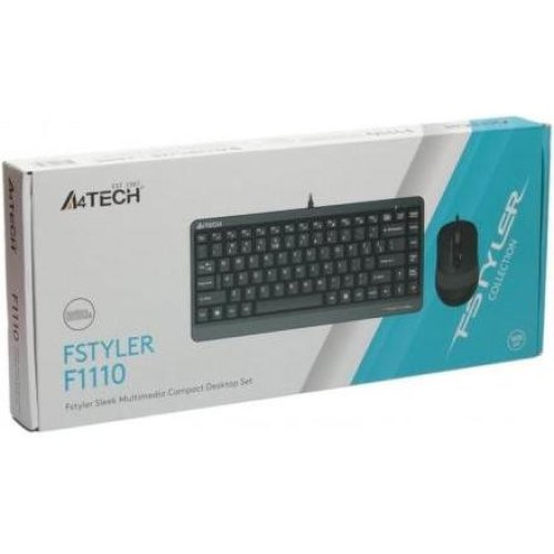 Комплект (клавіатура, миша) A4Tech Fstyler F1110 Grey USB