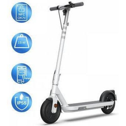 Електросамокат OKAI ES10-NEON Lite 9, 300(600)W, 7.8Ah, 30km, 25kmh, 20%, NFC, App, 15kg White