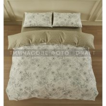Комплект постільної білизни Ardesto Gloria, полуторний, підковдра/простирадло/2 наволочки, 100% бавовна, сатин, квіти, бежевий (ART1622BW)