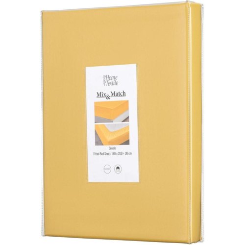 Простирадло на резинці Ardesto Mix&Match, 180x200+30см, 100% бавовна, сатин, жовте (ART1820FSS)