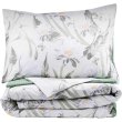 Комплект постільної білизни Ardesto Gloria, двоспальний, підковдра/простирадло/2 наволочки, 100% бавовна, сатин, квіти, зелений (ART2022GF)