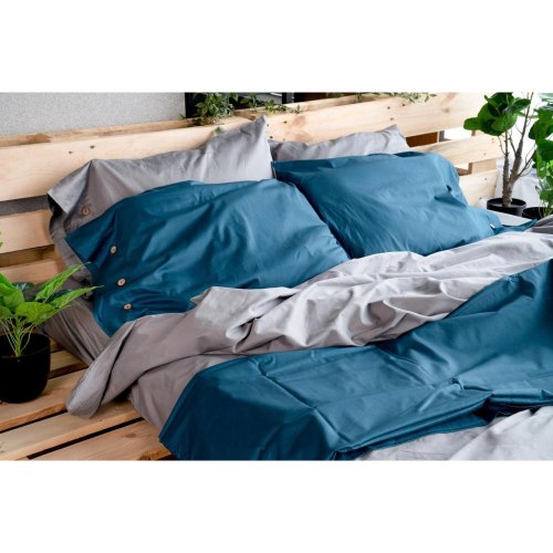 Простирадло Ardesto Mix&Match, 180х240см, 100% бавовна, сатин, синє (ART1824FSB)