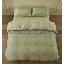 Комплект постільної білизни Ardesto Gloria, полуторний, підковдра/простирадло/2 наволочки, 100% бавовна, сатин, панди, зелений (ART1622PS)