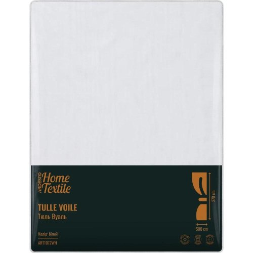 Тюль Ardesto, 500х270см, вуаль, 100% поліестер, біла (ART1072WH)