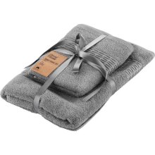 Набір рушників махрових Ardesto Lotus, 50х90см, 70х140см, 2шт, 100% бавовна, сірий (ART2357SG)