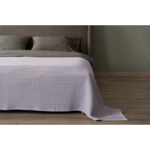 Плед Ardesto Pique, 160х230см, 100% бавовна, світло-сірий (ART0816PL)