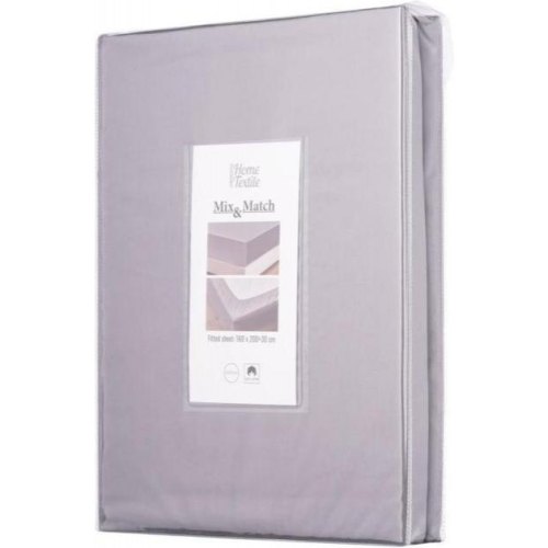 Простирадло на резинці Ardesto Mix&Match, 160х200+30см, 100% бавовна, сатин, сіре (ART1620FSD)