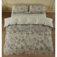 Комплект постільної білизни Ardesto Gloria, двоспальний, підковдра/простирадло/2 наволочки, 100% бавовна, сатин, квіти, сірий (ART2022WF)