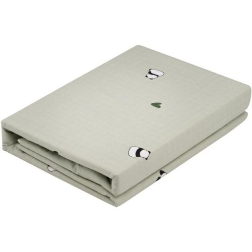 Комплект постільної білизни Ardesto Gloria, двоспальний, підковдра/простирадло/2 наволочки, 100% бавовна, сатин, панди, зелений (ART2022PS)