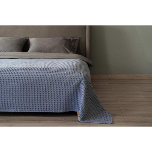 Плед Ardesto Pique, 160х230см, 100% бавовна, блакитний (ART0816PB)