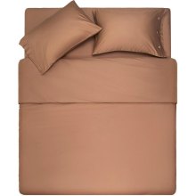 Простирадло на резинці Ardesto Mix&Match, 160х200+30см, 100% бавовна, сатин, коричневе (ART1620FSH)