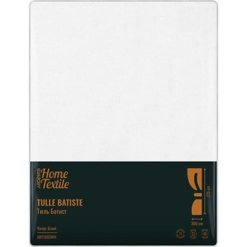 Тюль Ardesto, 300х270см, батист, 100% поліестер, біла (ART1060WH)