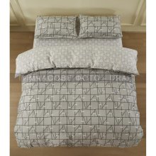 Комплект постільної білизни Ardesto Gloria, полуторний, підковдра/простирадло/2 наволочки, 100% бавовна, сатин, геометрія, сірий (ART1622PG)