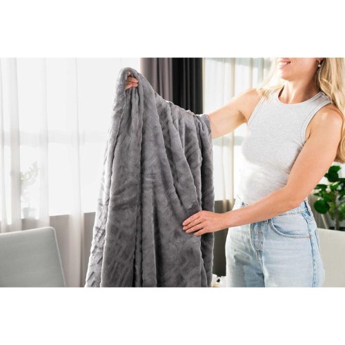 Плед Ardesto Embossed, 160х200см, 100% поліестер, сірий (ART0303EB)