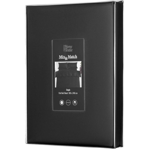 Простирадло Ardesto Mix&Match Premium, 180х240см, 100% бавовна, сатин, чорне (ART1824FSL)