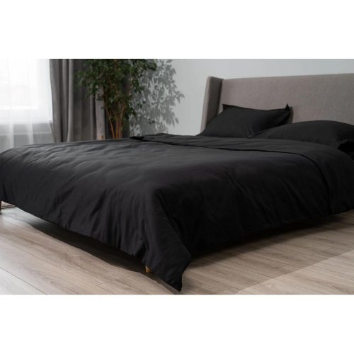 Простирадло Ardesto Mix&Match Premium, 180х240см, 100% бавовна, сатин, чорне (ART1824FSL)