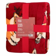 Плед Ardesto Christmas Flannel, 160х200см, 100% поліестер, різдвяні коргі (ART0119PB)