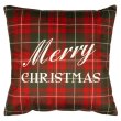 Подушка декоративна Ardesto Christmas Happy Holidays, 45х45см, 100% поліестер, зелено-червона клітинка (ART1032HGR)