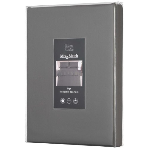 Простирадло Ardesto Mix&Match Premium, 180х240см, 100% бавовна, сатин, сіре (ART1824FSY)