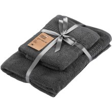 Набір рушників махрових Ardesto Lotus, 50х90см, 70х140см, 2шт, 100% бавовна, темно-сірий (ART2357MC)