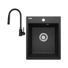 Набір для кухні Deante Corio, гранітна мийка ZRC_2103, змішувач BOC_N74M, графіт (ZRCE2103)