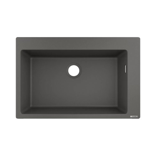 Мийка кухонна Hansgrohe S51 S510-F660, накладна, прямокутна, одна чаша, без крила, граніт, сіра (43313290)