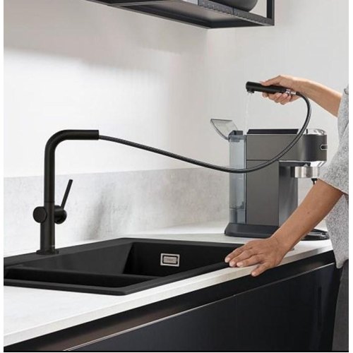 Змішувач для кухні Hansgrohe Talis M54, витяжний, 1 важіль, матовий чорний (72808670)