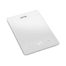 Ваги кухонні Gorenje KT10LBW, 10кг, дисплей, скло, 3xAAA в комплекті, білі