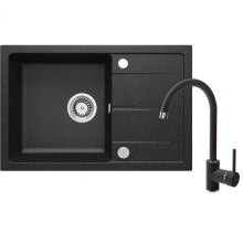 Набір для кухні Deante Leda, гранітна мийка ZRD_2113, змішувач BEN_262M, графіт/хром (ZRDA2113)