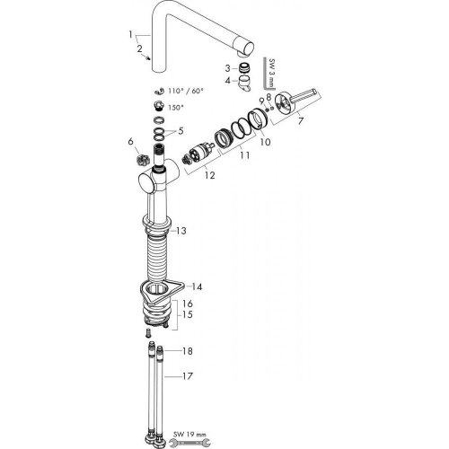 Змішувач для кухні Hansgrohe Talis M54, поворотний, 1 важіль, сталь (72840800)