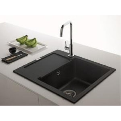 Мийка кухонна Franke Maris MRG 611-62, накладна, прямокутна, одна чаша, з крилом, фраграніт, онікс (114.0381.006)
