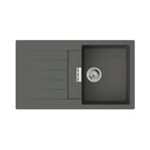Мийка кухонна Hansgrohe S52 S520-F345, врізна, прямокутна, одна чаша, з крилом, граніт, сіра (43356290)