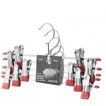Набір вішаків Ardesto, з прищіпками для штанів, 30см, 5шт, метал/пластик, червоний (ARHC2805RC)